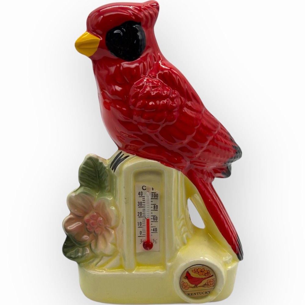 Vtg Collectible CERAMIC SOUVENIR KENTUCKY 4-1/2"‎ Cardinal Thermometer Scotty